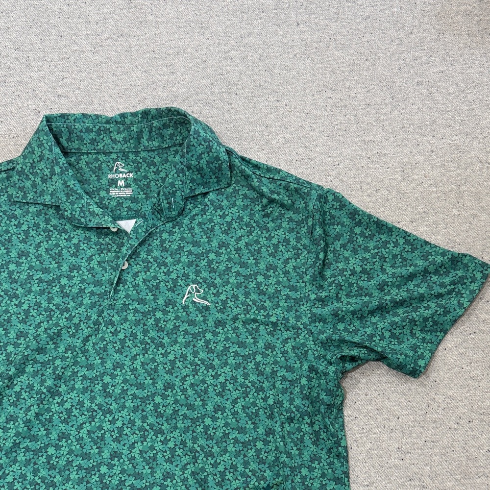 Rhoback Clover Patterned Polo Shirt for Men